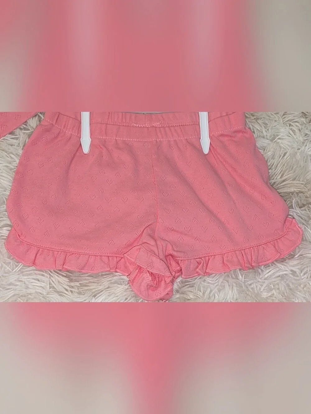 NWT, Carter's, 3pc, Pink, Pointelle Heart, Shorts\ Tank\headband Set-Girls 24 Mt